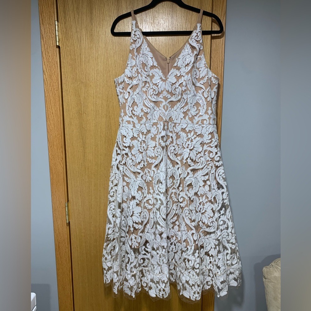 Dress the Population Blair Sleeveless Sequin Lace Midi Dress - Size XXL - Picture 2 of 9